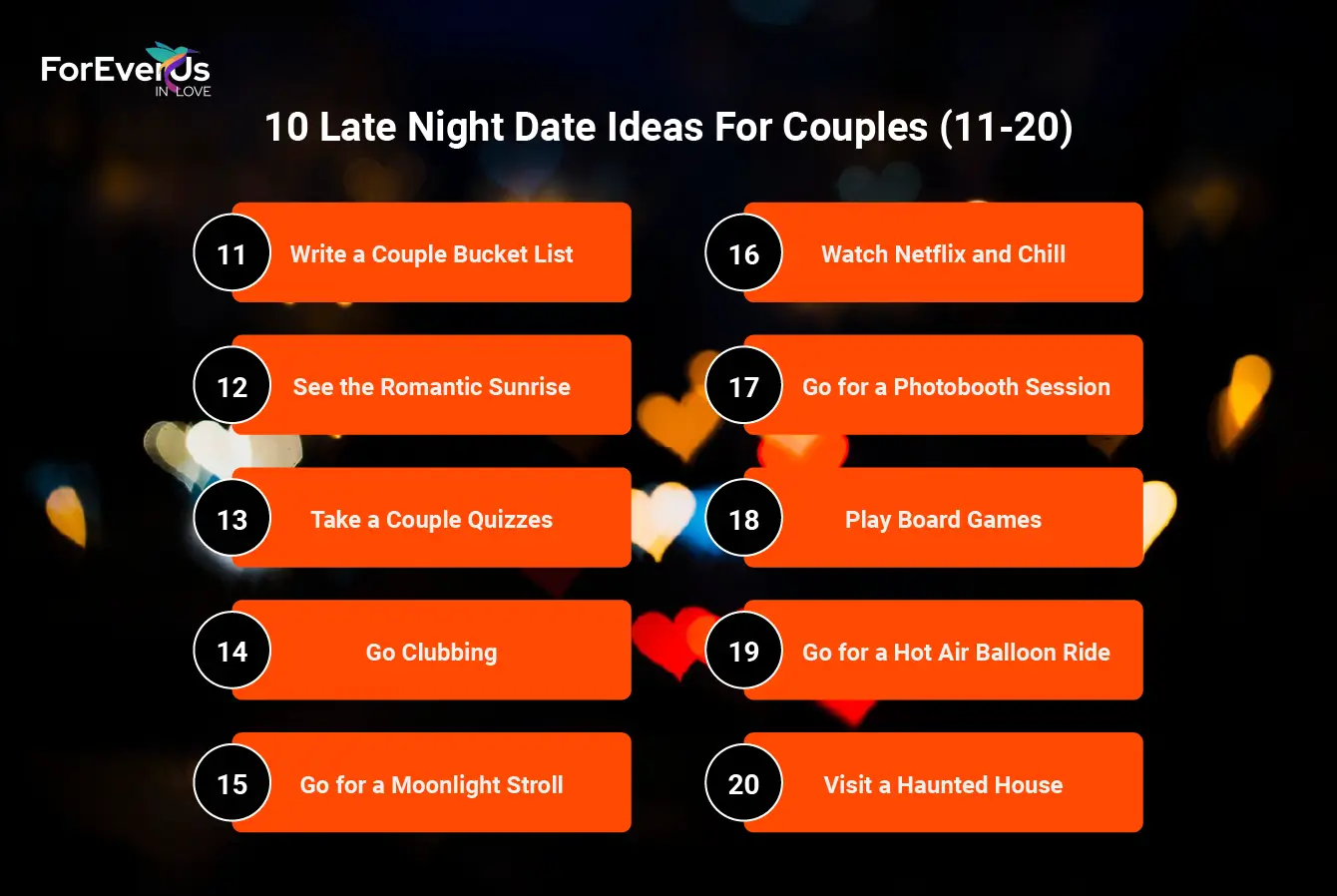 20 Late Night Date Ideas For Couples