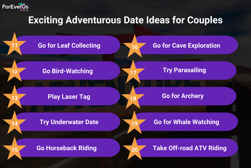 Exciting Adventurous Date Ideas for Couples (21-40)