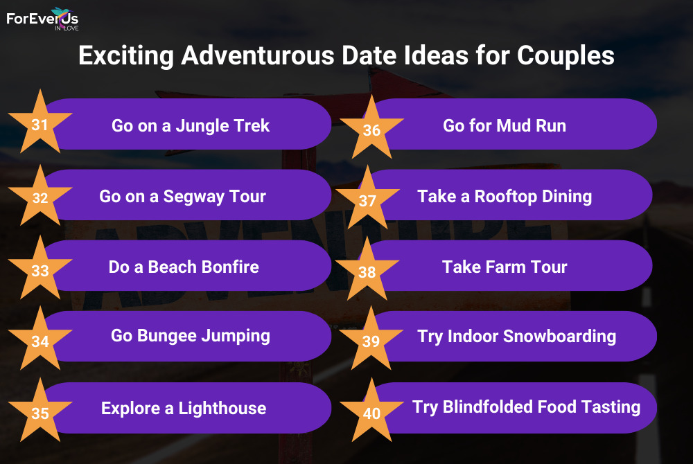 Exciting Adventurous Date Ideas for Couples (61-83)